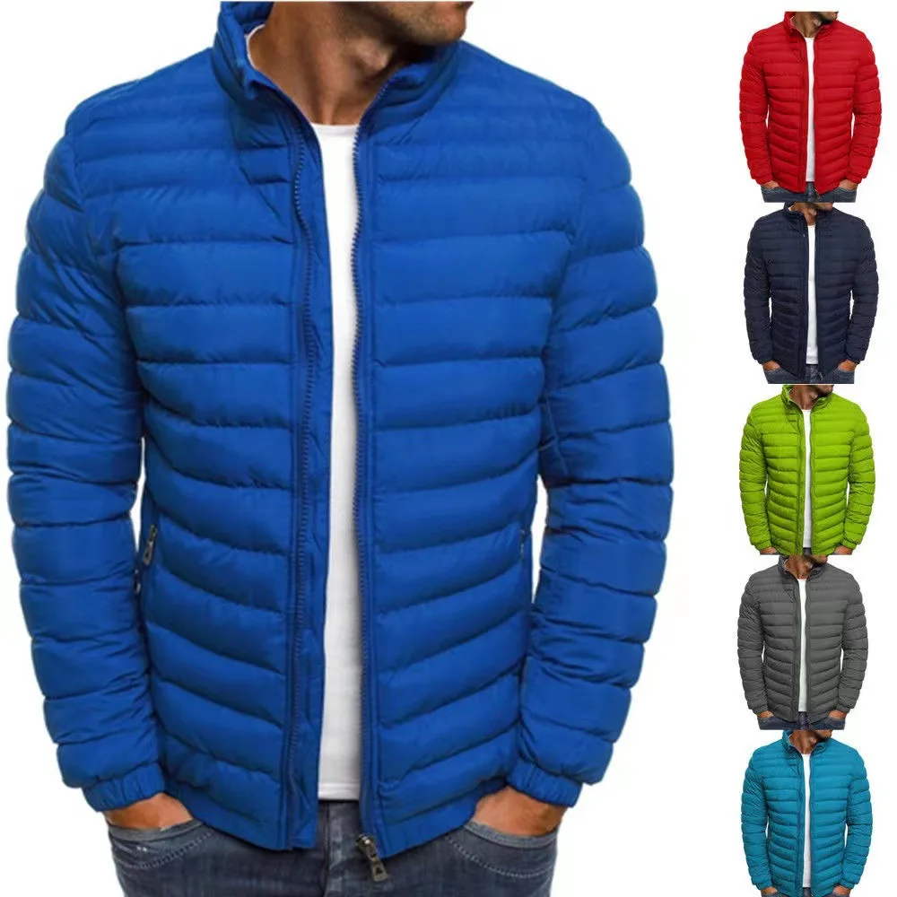 

High quality new autumn and winter men's warm, windproof and rainproof standing collar zippered cotton-padded jacket jacket jack