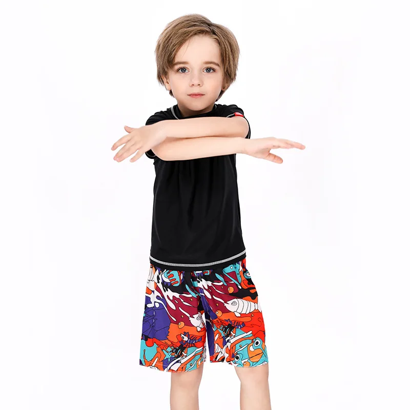 Children's Swimsuit Rashguard T-Shirt Swim Trunks Baby Toddler Bathing Suit for Boy Girls Vocation Beach Pool Sunscreen Clothes