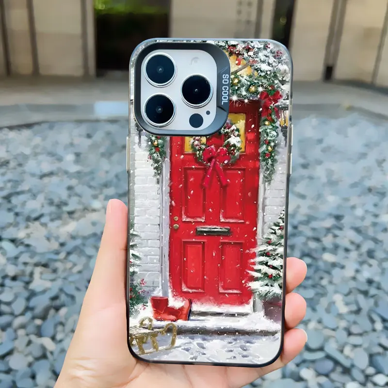Weihnachtlicher Schneebaum Handyhülle für iPhone 17 16 Pro Max 15 14 13 12 11 Pro Max Mini 15 14 Plus Stoßfeste Laser-Rückabdeckung Funda – Detail 4