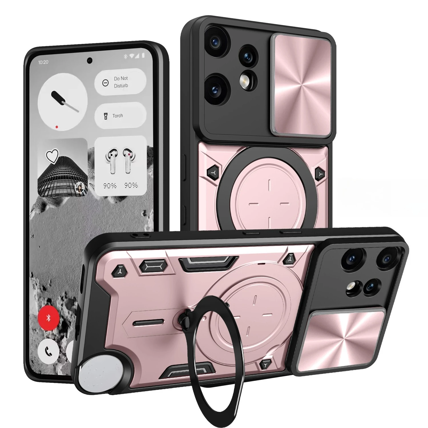 Enhanced Magnetic Ring Stand Slide Camera Protection Case