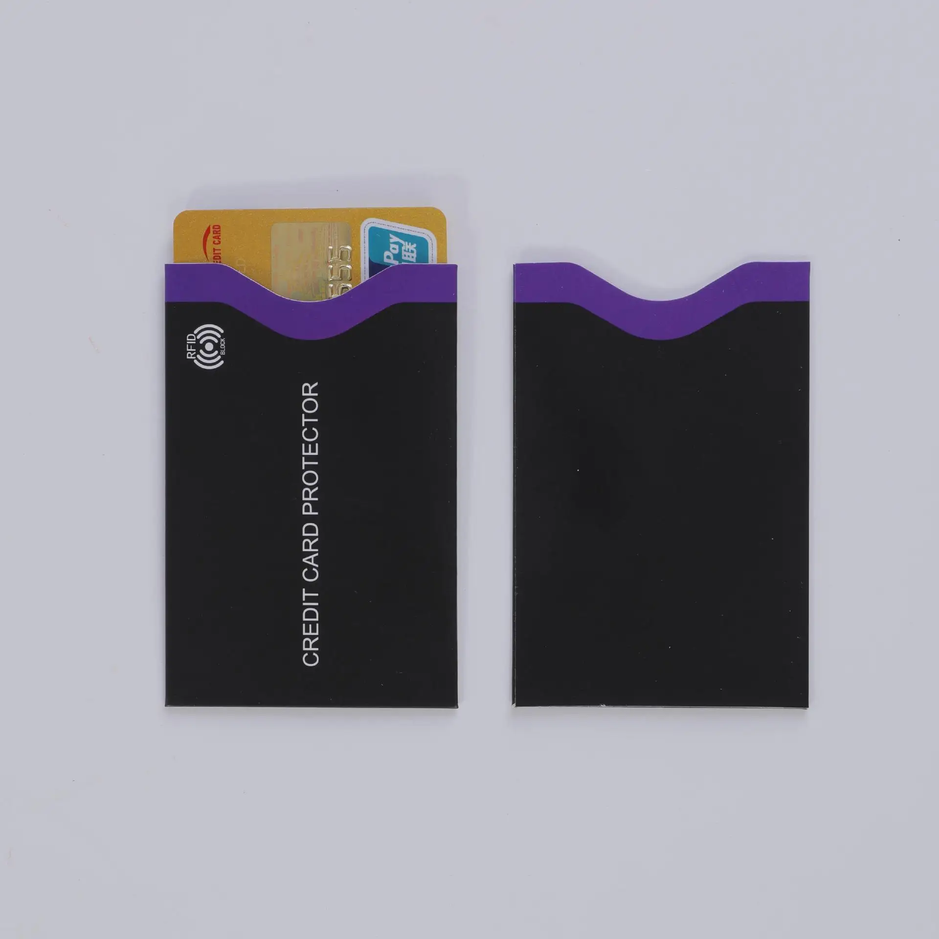 10Pcs 도난 방지 RFID 은행 카드 홀더 브러시 코팅 종이 알루미늄 호일 슬리브 보호 케이스 안전한 보관을위한