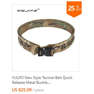 VULPO Ronin Style 2 Inch Tactical Belt Quick Release Metal Buckle Belt Hunting Double Layer Molle Belt Combat Mens Belt