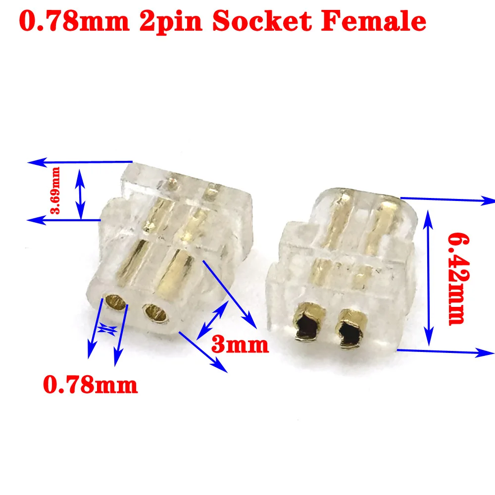 0.78mm 2pin Socket DIY IEM Female connector Double Pin