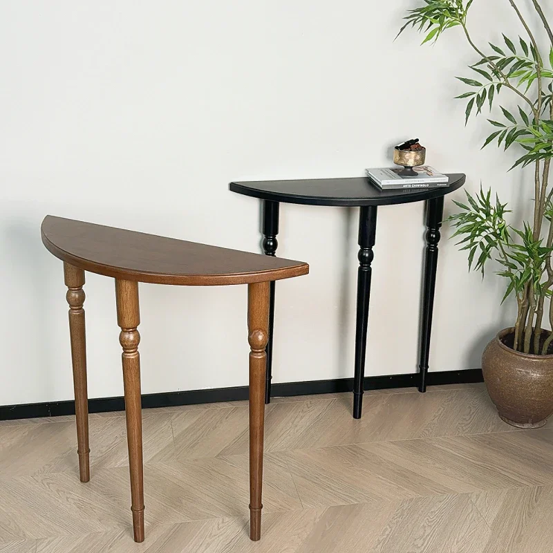 French Solid Wood Console Tables Against Wall Display Table Home Luxury Narrow Desk Living Room Semi-circle Entryways Furniture