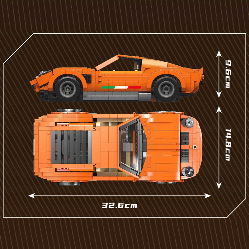 Mould King 10116 MOC Technical Miura P400 Supercar Racing