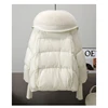 Winter New Fur Collar Puffer Down Parka Loose Down Warmer Thicken Snow Jacket Pocket Zipper Faux Fur Outerwear Female 4