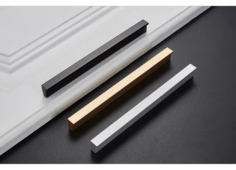 Description Picture 5 of itemBlack Golden Modern Cupboard Kitchen Hardware Wardrobe Closet Pull T Bar Aluminum Alloy Cabinet Drawer Knob Box Handle