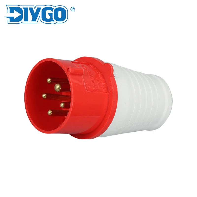 

32A 5 Pin IP44 380V-415V Male Female Insulated plug and socket For Industrial Electrical Power Cable Wire Connector DIY GO