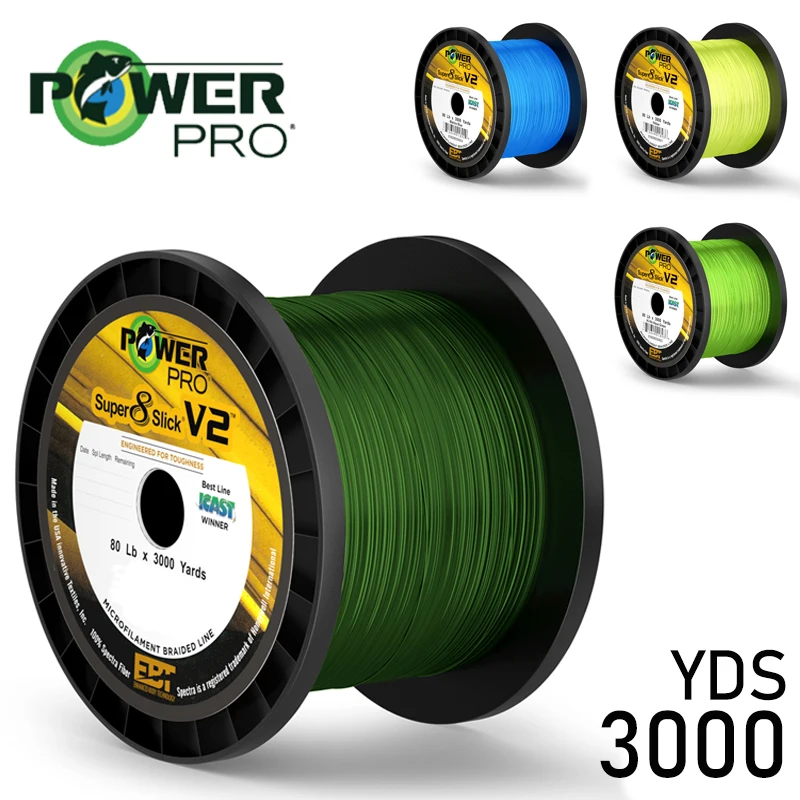 

3000YDS POWER PRO 8X Braided Spectra 8 Slick V2 Sea Fishing Braid Line 4 Color Sea Saltwater Fishing 8 Strands PE Trenzado Pesca