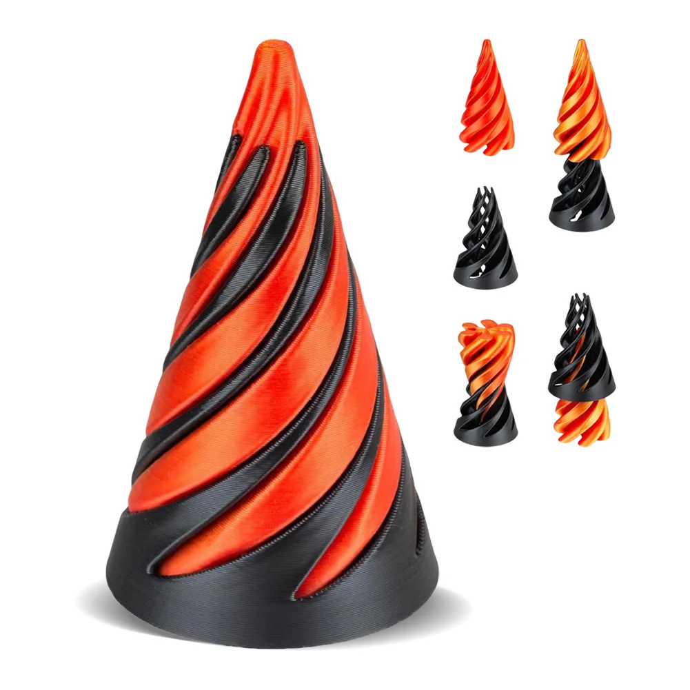 Fidget Toy 3D Printed Helix Screw Impossible Pyramid Passthrough Sculpture Spiral Cone Decompression Decorative Ornaments