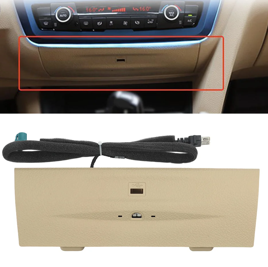 BMW 3 시리즈(F30/F34/F35)용 내장형 앰비언트 LED 조명이 있는 USB 커버, 모던한 디자인이 차량의 실내 조명을 더욱 돋보이게 합니다.