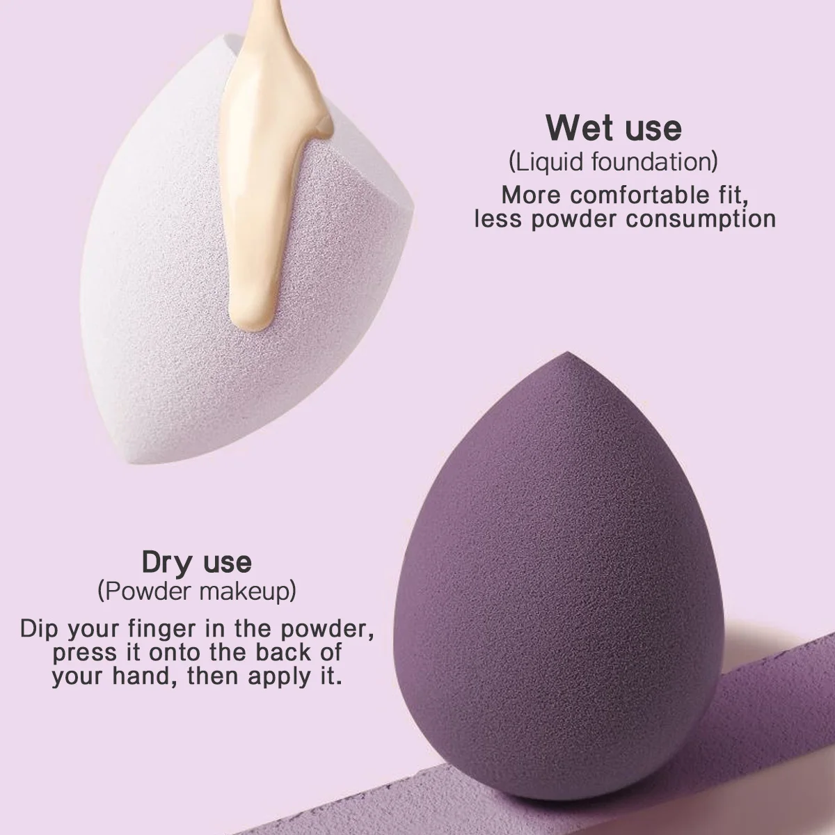 14 Flocked Powder Puffs for Wet or Dry Use Suitable for Loose Powder and Liquid Foundation Delicate and Soft for Setting Makeup