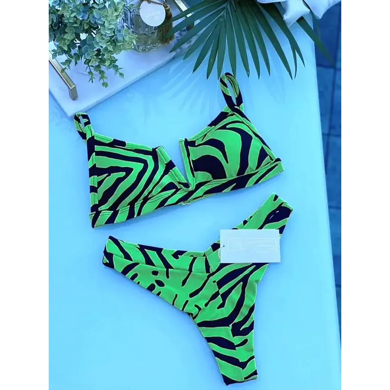 

Bikini Floral Print Swimsuit Biquinis Feminino Bow Swimwear Lace Bikini Set Bathing Suit Women Bikins Hollow Out