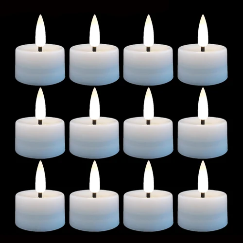 불꽃 없는 LED 촛불 조명, 깜박이는 배터리 구동 촛불, 차 조명, 생일 웨딩 파티, 크리스마스 장식 조명, 1 개, 12 개 7