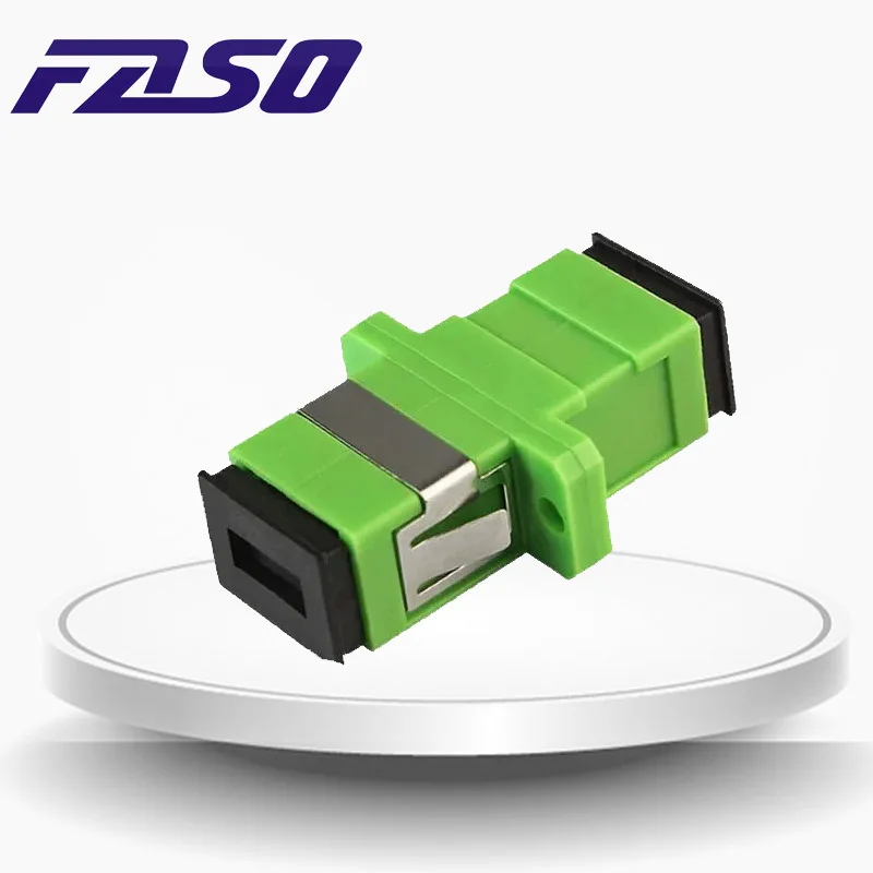 

FASO 50Pcs SC APC Adapter Simplex Single Mode Green Fiber Optic Coupler Fiber Optic Adapter Free Shipping