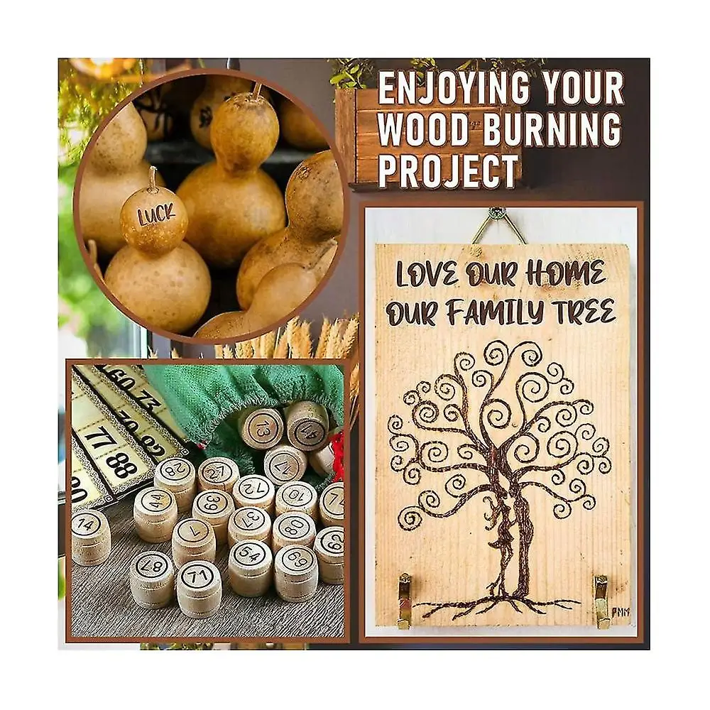Wood Burning Tool Pen with Burning Tips Kit 26 English Letters Carving Pyrography Pen Tips Stencil Soldering Iron for Woodworkin 5