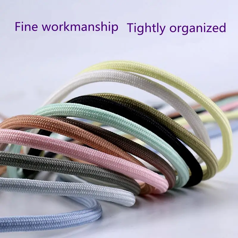 1 Pair Round Shoelaces Rubber Band For Shoes Polyester Solid Classic For Sport Fashion Boot Sneaker Shoe Laces Strings 20 colors