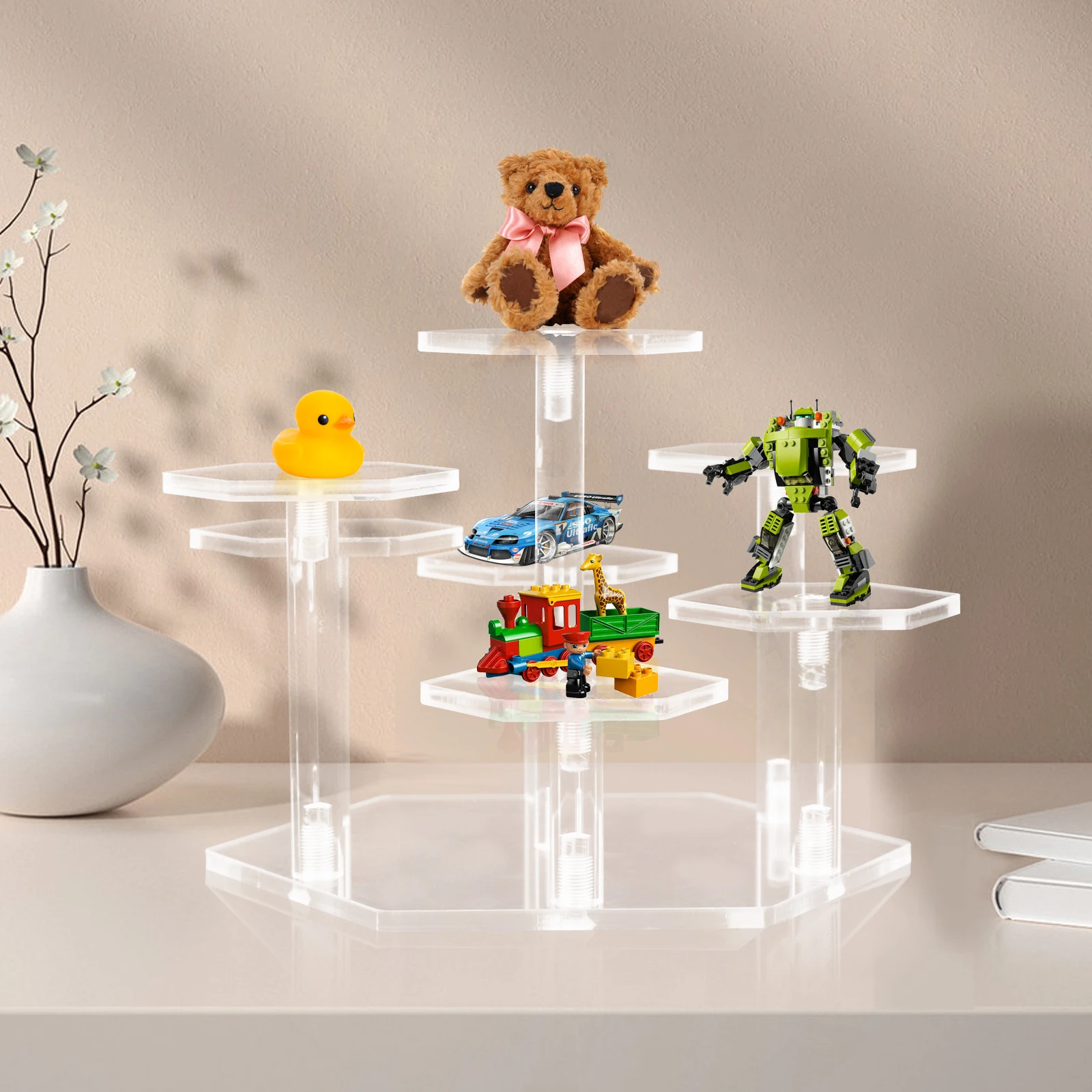 

Acrylic Display Stand for Collectibles Toys and Dolls Jewelry Action Figures Collection Holder Cosmetic Items 7Layer