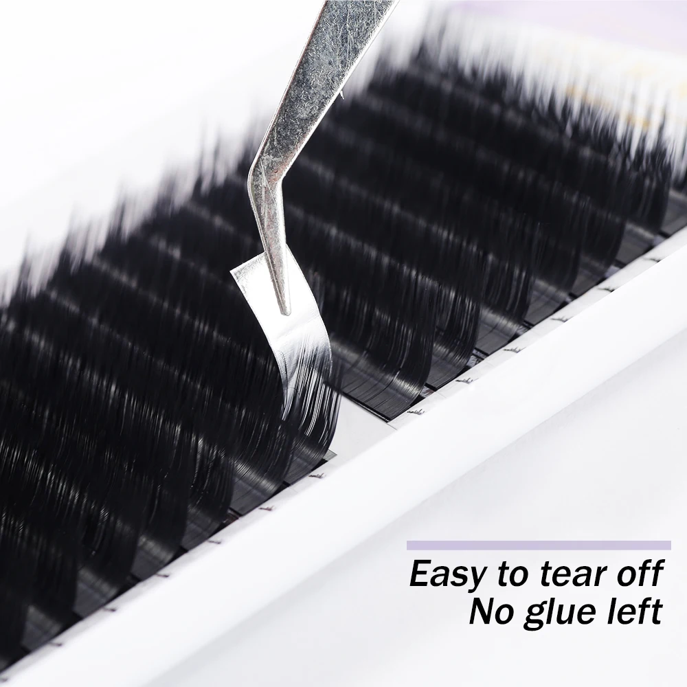 16rows/case 9-14mm premium natural synthetic mink individual eyelash extension Shaped Makeup