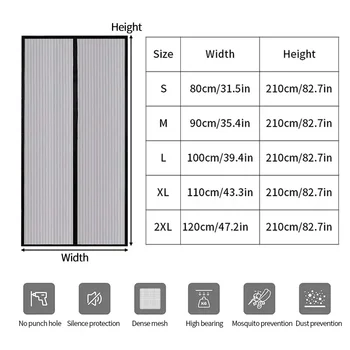 Anti Mosquito Door Curtain Invisible Ventilate Door Screen No Punching Magnetic Automatic Closing Anti Fly Bug Insect Screen 3