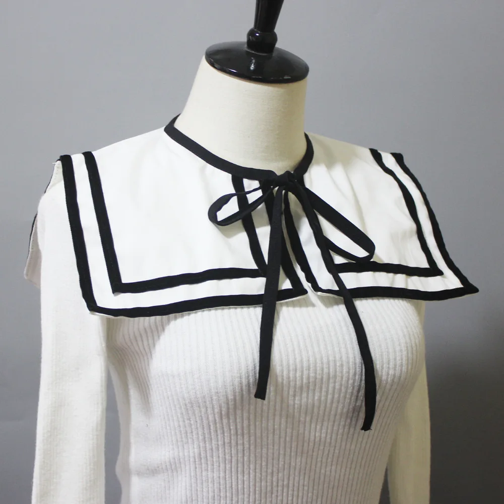 

Fashion Women Fake Collar Autumn Sweater Blouse Tops Shirt Detachable Accessory Female White Shoulder Wraps Shawl False Collar