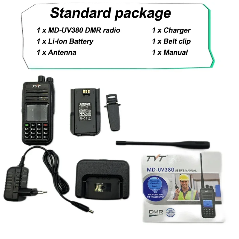 TYT MD-380 DMR 핸디형 듀얼 밴드 디지털 무전기 UHF/VHF 장거리 양방향 무전기 (야외용 FM 변조 GMRS 타입)