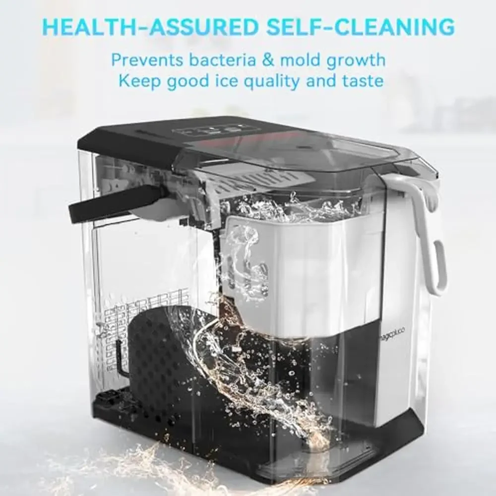 Compact Ice Maker Machine 26.5 lbs Daily 9 Bullet Ice Cubes 6 Mins Self-Cleaning 6