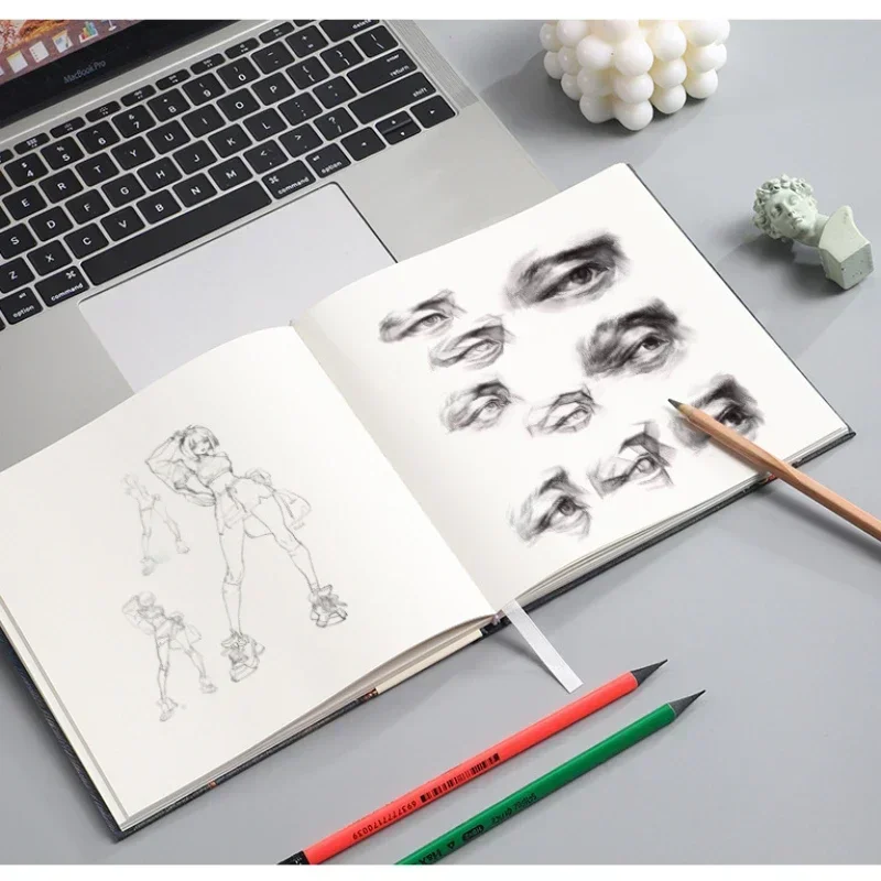 드로잉 아트 이너 레저 두꺼운 특수 페이지 책, 학생 스케치 바운드 80 핸드 실크, 빈 유선 접착제 포함