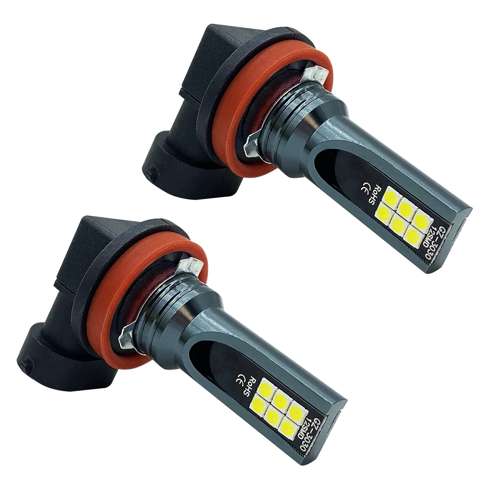 2Pcs H8 H9 H11 LED Car Fog Light Bulbs DRL Motorcycle Headlight Lamp Auto Driving Headlamp 3000K 6000K 12000K 12V 24V 80W