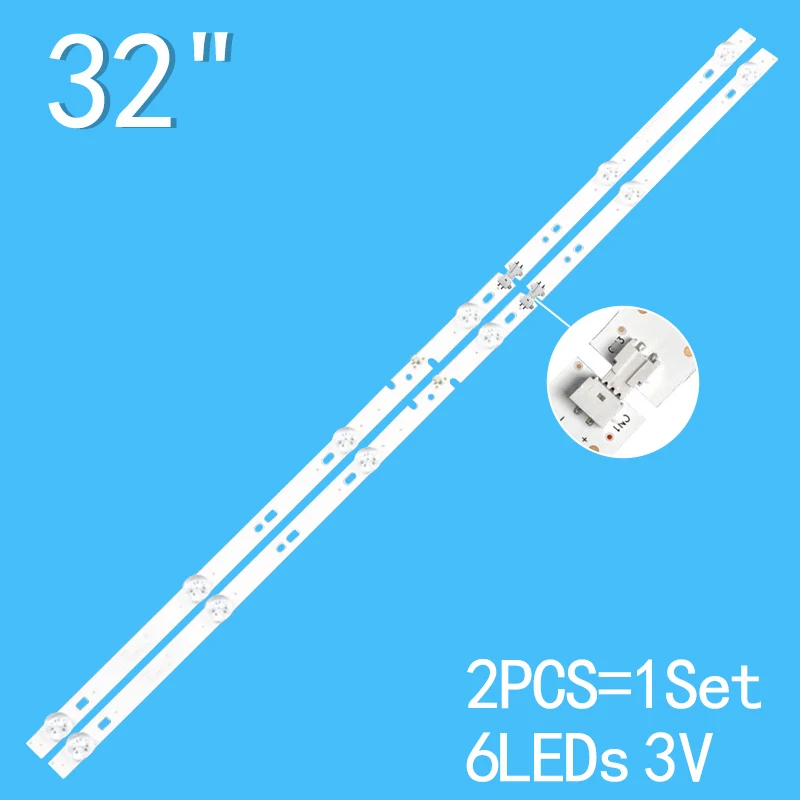 New 2PCS/lot 620mm 6LEDs 3V For 32