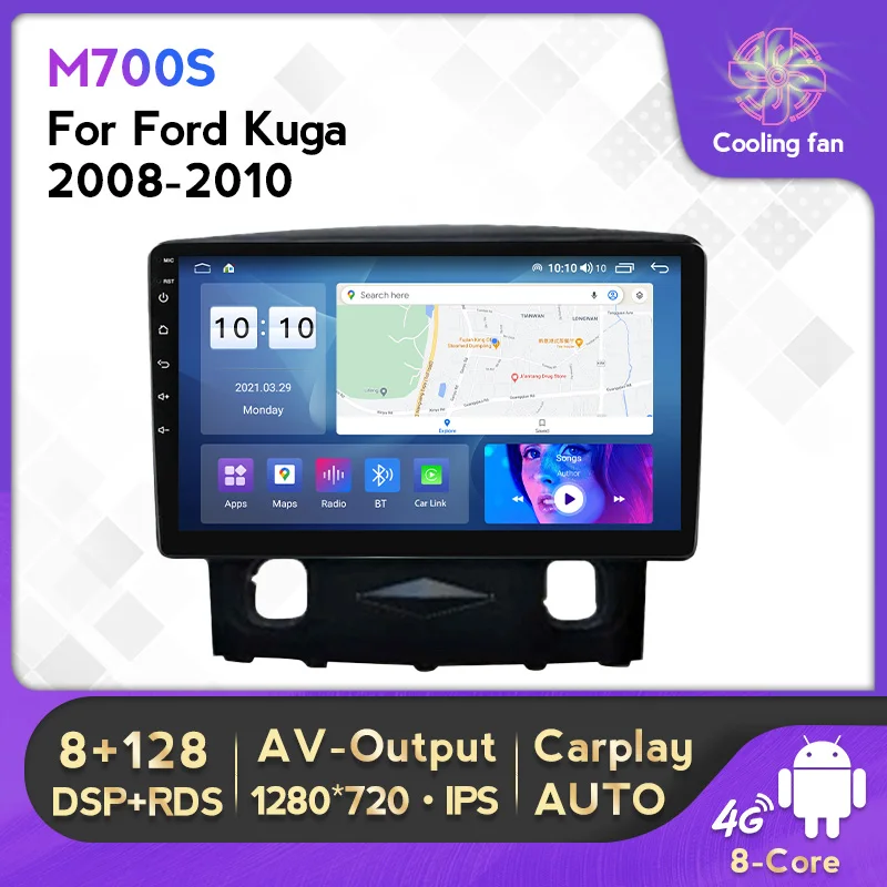 Wirelss Carplay For Ford Kuga Escape C Max 2008 2010 Android 11 Video