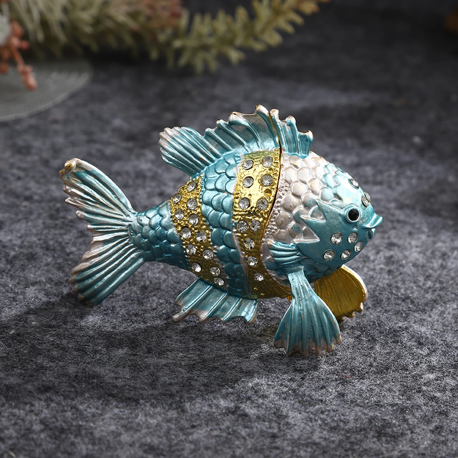 Boîte à Bijoux émaillée Forme Mouette – Alliage Zinc Strass, Peinte à La Main, Décoration Et Rangement