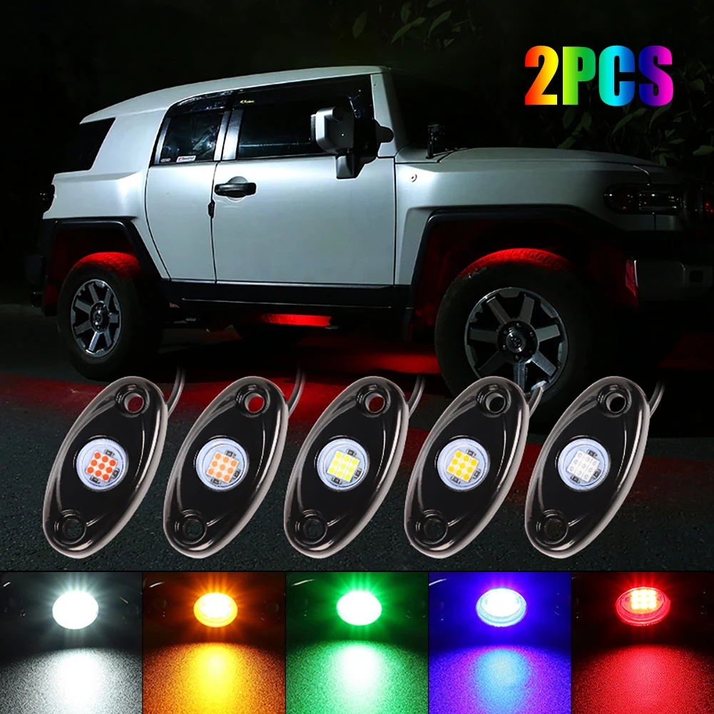 

Universal Car LED Rock Lights Auto Decorative Lamps Strips Aluminum Alloy Shell IP67 Underglow Lights Trucks SUV Car For BMW VW