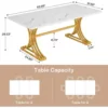63-Inch Reangular Dining Table for 4 to 6, Modern Kitchen Table with Stylish Metal Legs, Large Dinner Tables for Dining Room 2