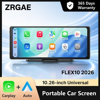 Pantalla Carplay de 10.26 Pulgadas, Reproductor Multimedia Universal Inalámbrico con Carplay y Android Auto, Control por Voz Inteligente, Pantalla Táctil, Bluetooth 1