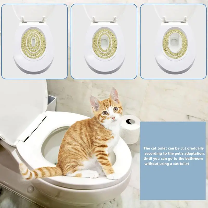Cats Toilet Training Kit Plastic Kitten Cat Litter Tray Mat Pet