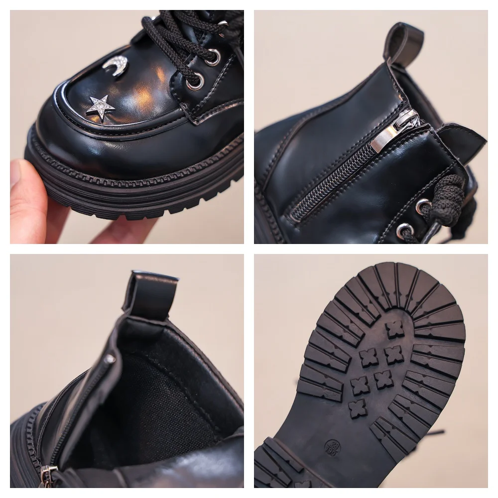 Girls Non Slip Ankle Boots Breathable Lining Kpop Style