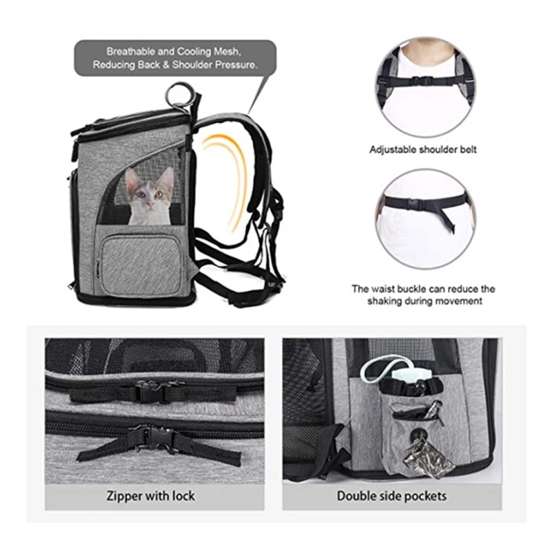 Pet Carrier Bag Pet Supplies Out Puppy Backpack Expandable Large Capacity Breathable Portable Cat Backpack Foldable Dog Bag pet carrier bag pet carrier backpack pet bag