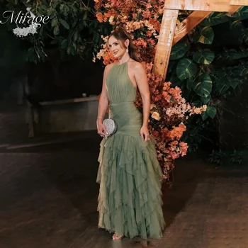 MIRAGE Elegante abito da festa a trapezio in tulle con scollo all'americana Elegante abito da ballo personalizzato Abito da sera semplice per occasioni speciali