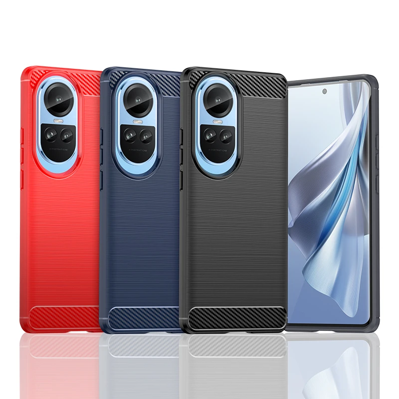 

For Cover Oppo Reno 10 5G Case For Reno 10 5G Global Shockproof Anti-knock Silicone Carbon Fiber Case For Oppo Reno 10 5G Case