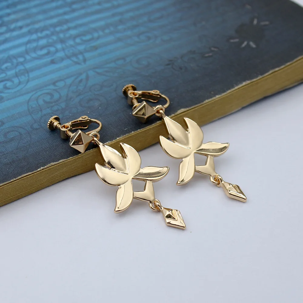 Game Honkai: Star Rail Dan Heng Cosplay Earrings Imbibitor Lunae Unisex Pendant Ear Studs Clips Jewelry Accessories Gift