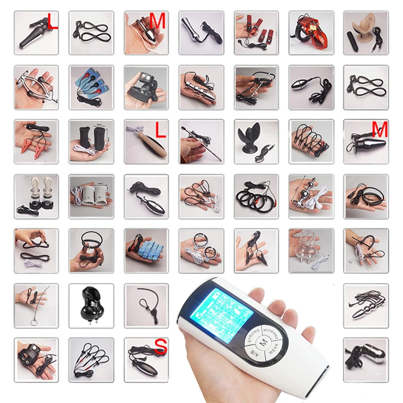Taser Elektroschock Sex Produkt, SM Elektro Anal Plug Nippelklemme Cockring Penis Plug, Bdsm Powerbox, 50 Stil E-Stim Zubehör 1
