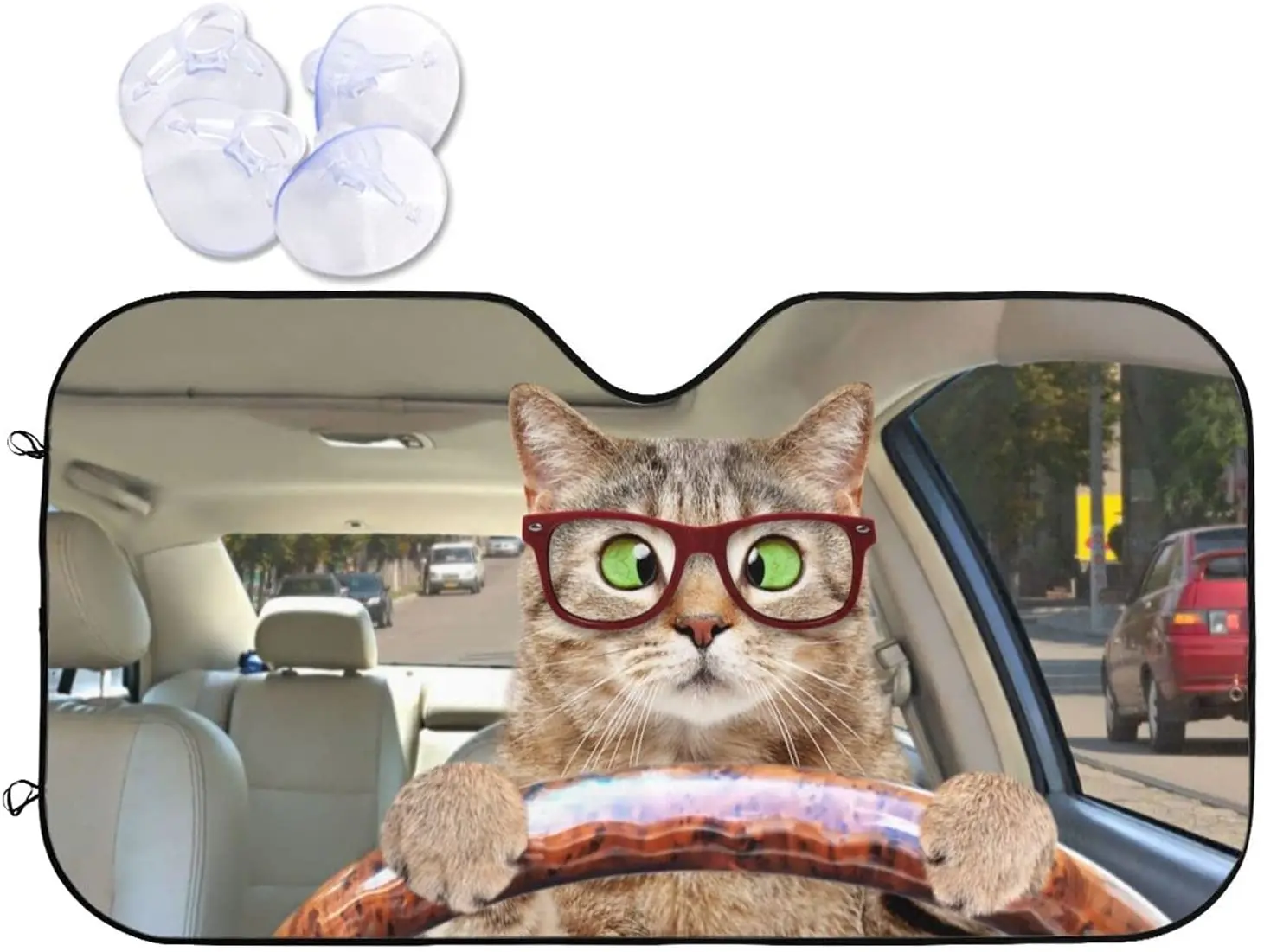 

TGUBJGV Car Front Windshield Sun Shade,Auto Sunshade for Car Truck SUV - Blocks Uv Rays Sun Visor Protector (51" X 27.5"Inch,Upg