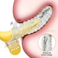 Wiederverwendbare Penis Extender Silikon Kondom Dildo 2