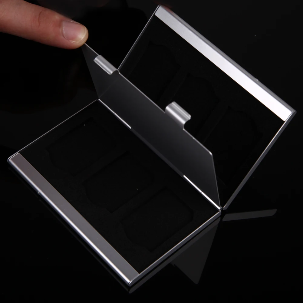 Memory Card Holder Protector Aluminum Memory Card Storage Box Organizer Accessories for SD/SDHC/MMC Cards