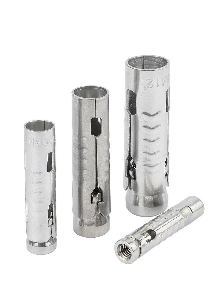 Description Picture 5 of itemM6 M8 M10 M12 304 Stainless Steel SUS Fish Scale Tube Three-piece One-piece Gecko Internal Expansion Bolt Concrete Anchor Screw
