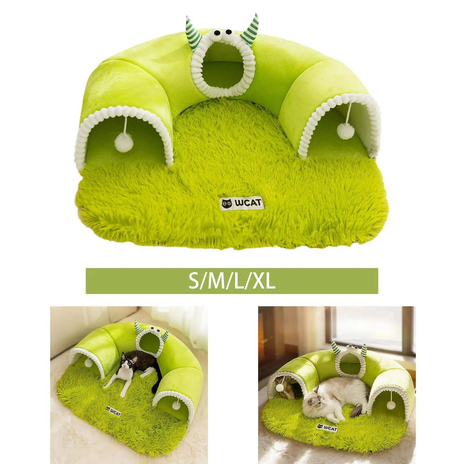 Pet Bed Equipment Versatile,Supplies Play with Ball Portable Gifts Rest,Zipper Closure Versatile Ornament Kennel Green