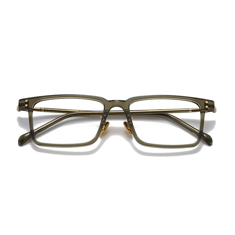 

New high-end frames for men and women the same hand-made retro business pure titanium narrow frames through brown glasses frames