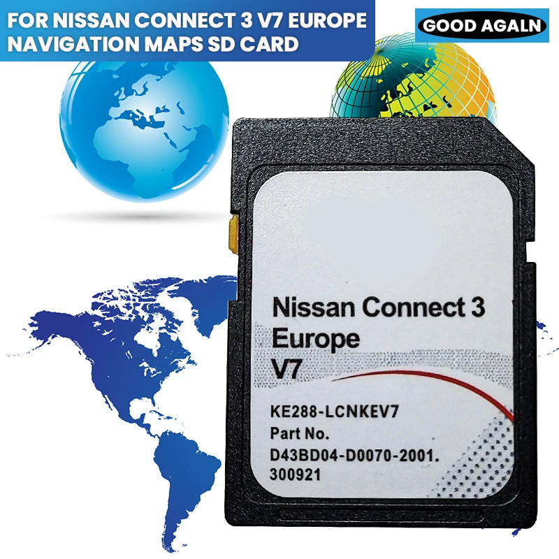 Car Connect 3 V7 GPS SD Card 16GB Sat Nav SD Card Connect 3 GPS Navigation For Nissan Europe gps map navigation sd cards