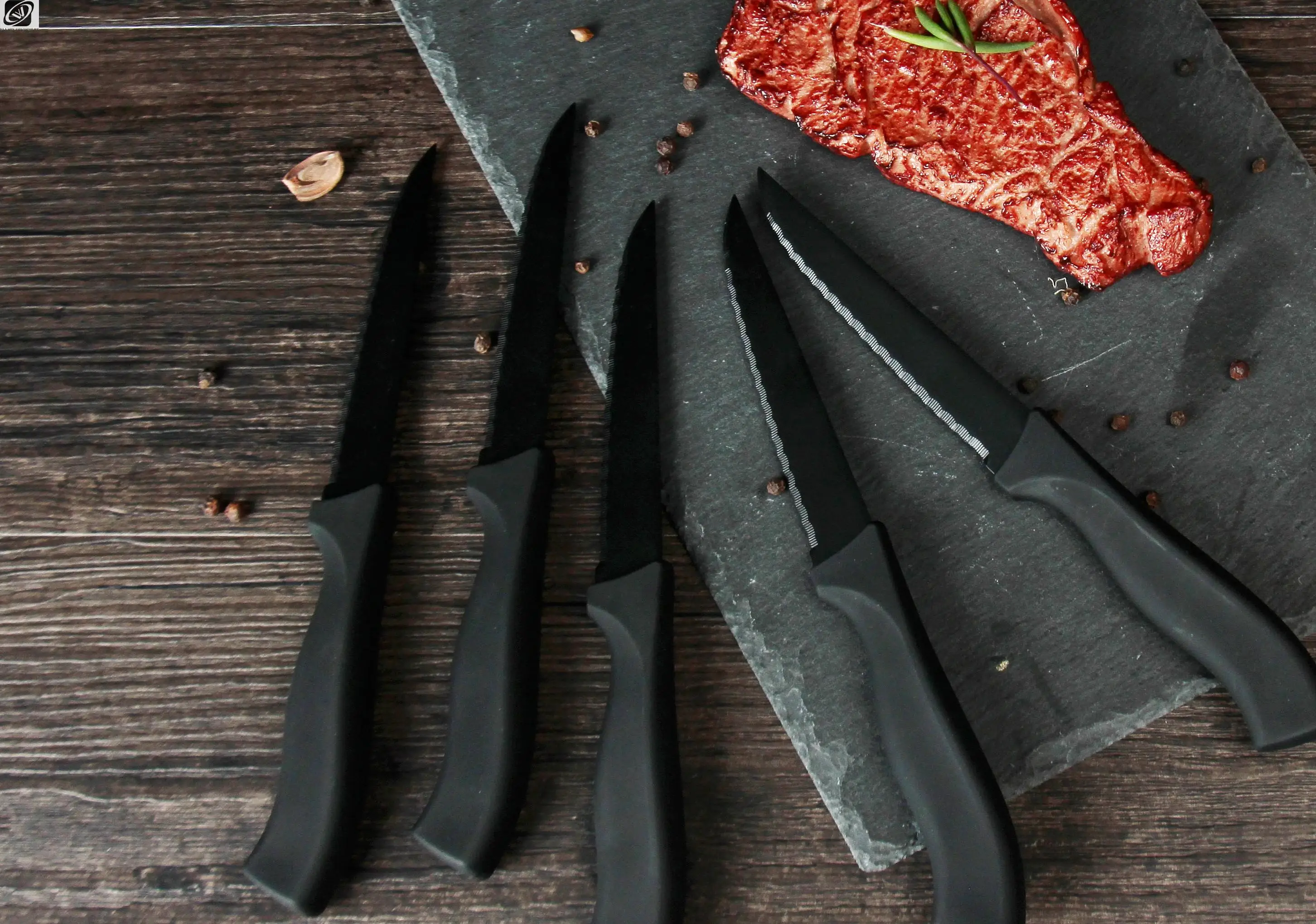 Table Knife Set 4/6/8Pcs Black Matte Comfort Handle Paring Knives